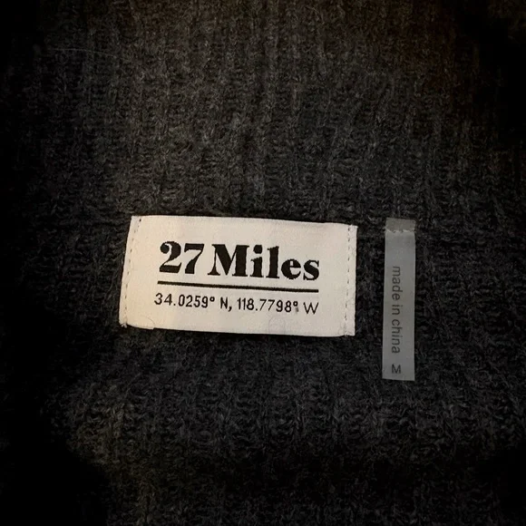 AUTHENTIC $390! 27 Miles Malibu Warner Cardigan in Gravel Grey, SZ Medium. - Picture 8 of 9